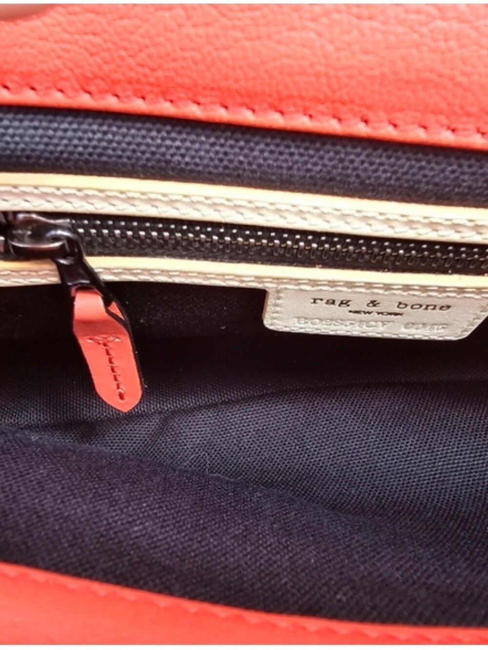 Rag & Bone Large Leather Pilot Clutch Crossbody Bag Red Coral - Picture 10 of 15